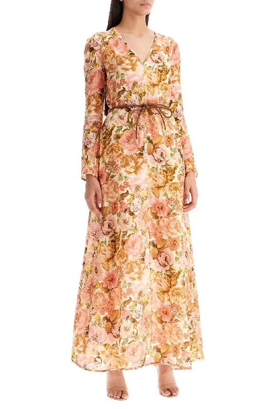 Zimmermann Maxi Linen Golden Plunge Dress With Tunics Trendy modern