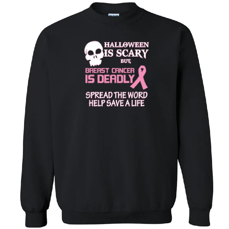 Zexpa Apparelâ„¢ Breast Cancer is Deadly Unisex Crewneck Breast Cancer Awareness Sweatshirt Hoodie with Hem Fringe Bohemian Relaxed Zexpa Apparelâ„¢ Breast Cancer is Deadly Unisex Crewneck Breast Cancer Awareness Sweatshirt Hoodie with Hem Fringe Bohemian Relaxed