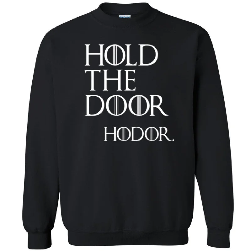 Zexpa Apparelâ„¢ Hold The Door Hodor Unisex Crewneck GOT Fan Design Show Hero Sweatshirt Hoodie with Hem Drawcord Adjustable Customizable