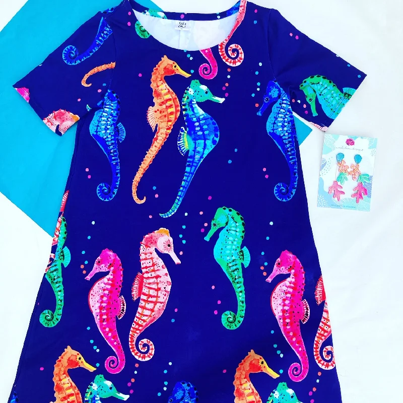 Under The Sea short sleeve Swing Dress Tunics stripes playful