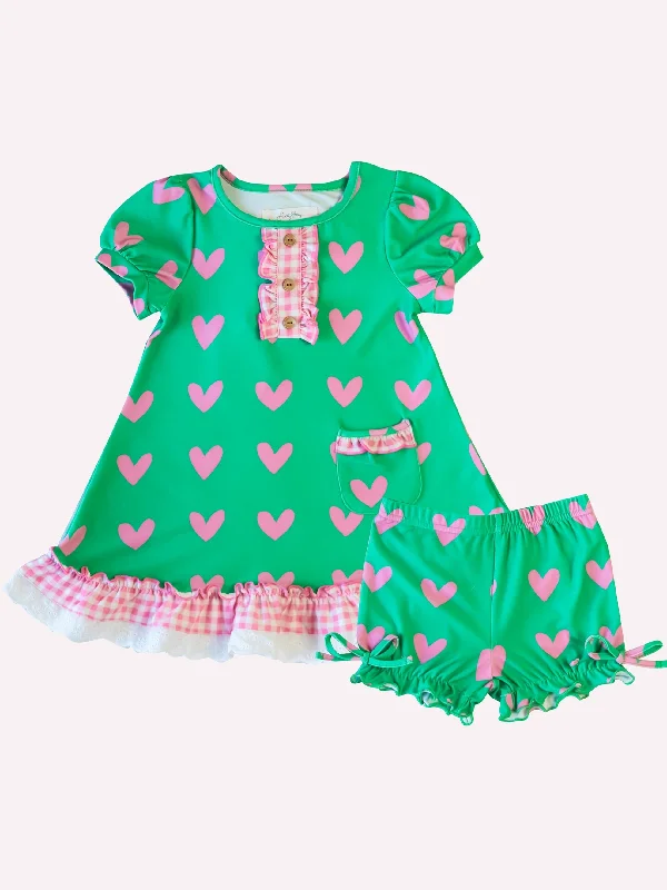 Everyday Play Dress - Heartbreaker in Green Tunics Recommended stylist