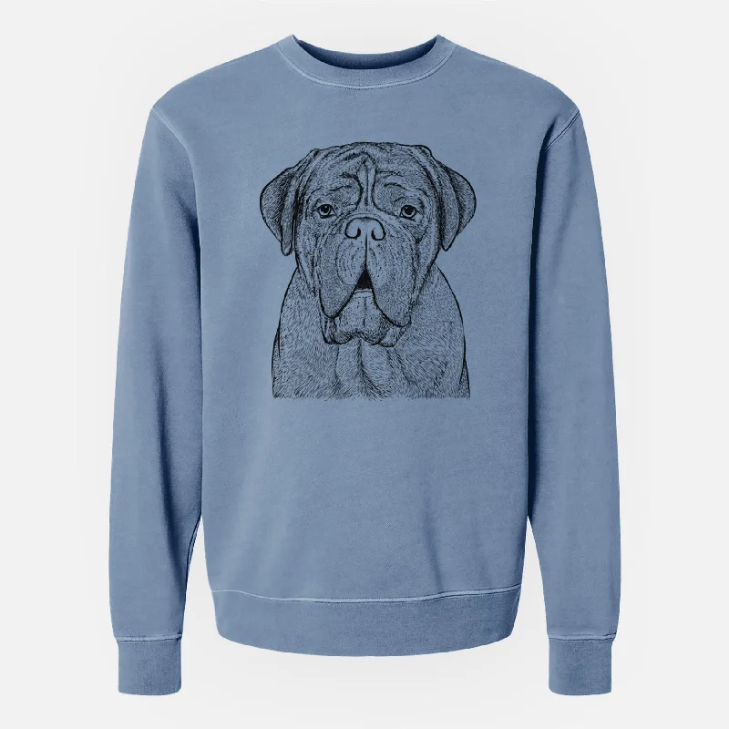 Bare Optimus the Dogue de Bordeaux - Unisex Pigment Dyed Crew Sweatshirt Hoodie Dress Longline Feminine Bare Optimus the Dogue de Bordeaux - Unisex Pigment Dyed Crew Sweatshirt Hoodie Dress Longline Feminine