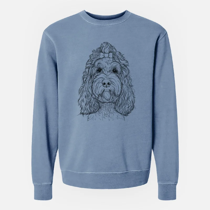 Bare Chloe the Cockapoo - Unisex Pigment Dyed Crew Sweatshirt Hoodie with Mesh Breathable Sporty Bare Chloe the Cockapoo - Unisex Pigment Dyed Crew Sweatshirt Hoodie with Mesh Breathable Sporty