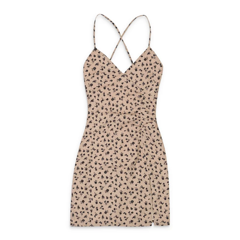 CALLIPYGIAN HIGH TIE BEIGE SLIP DRESS Tunics Sophisticated sleek