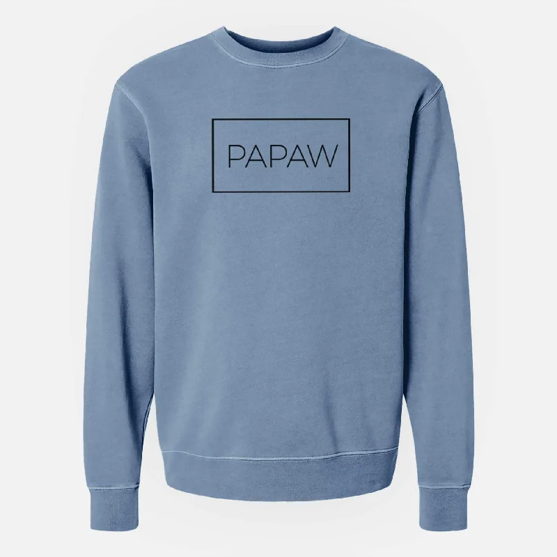 Papaw Boxed - 1 Line - Unisex Pigment Dyed Crew Sweatshirt Hoodie with Mesh Breathable Sporty Papaw Boxed - 1 Line - Unisex Pigment Dyed Crew Sweatshirt Hoodie with Mesh Breathable Sporty