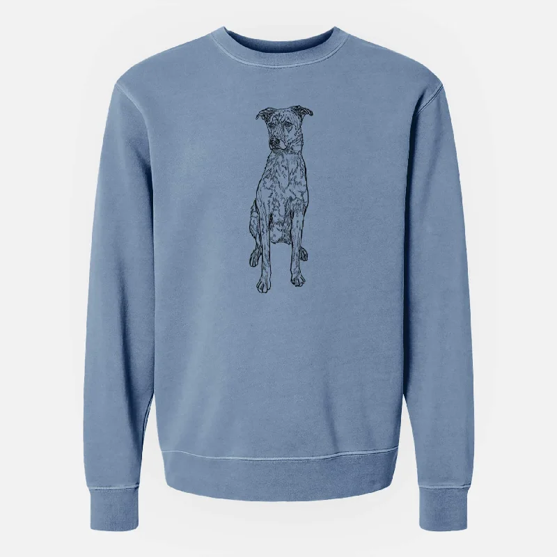Doodled Jack the Catahoula - Unisex Pigment Dyed Crew Sweatshirt Hoodie with Batwing Sleeves Loose Dramatic Doodled Jack the Catahoula - Unisex Pigment Dyed Crew Sweatshirt Hoodie with Batwing Sleeves Loose Dramatic
