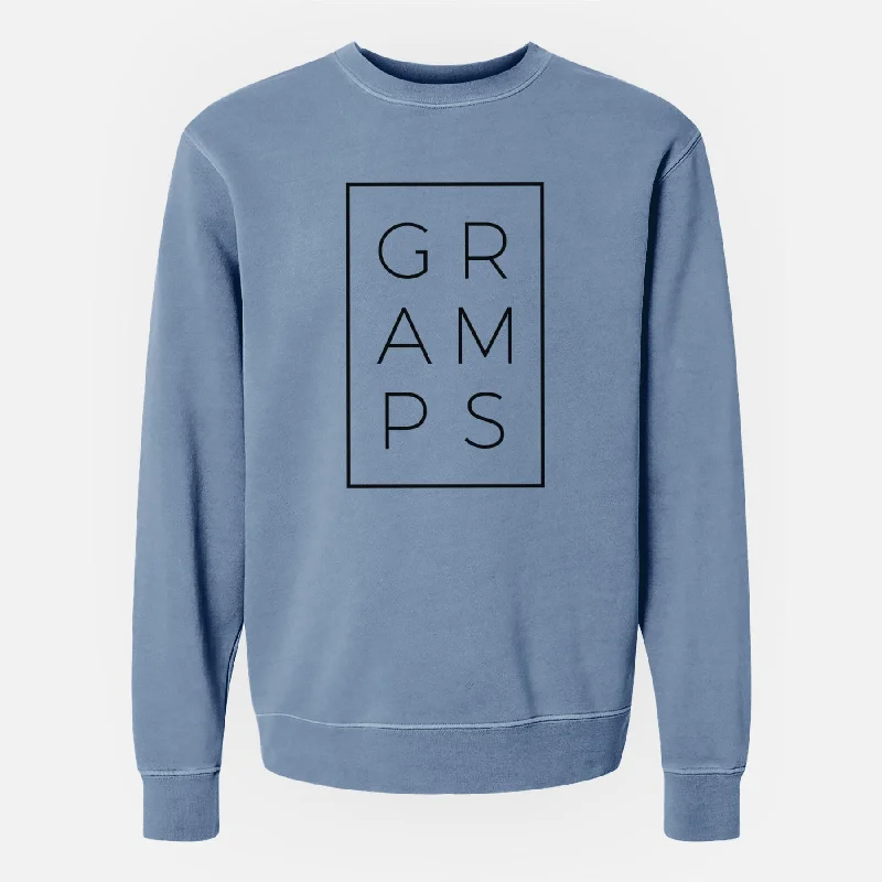 Gramps Boxed - Unisex Pigment Dyed Crew Sweatshirt Hoodie with Drawstring Waist Adjustable Fitted Gramps Boxed - Unisex Pigment Dyed Crew Sweatshirt Hoodie with Drawstring Waist Adjustable Fitted