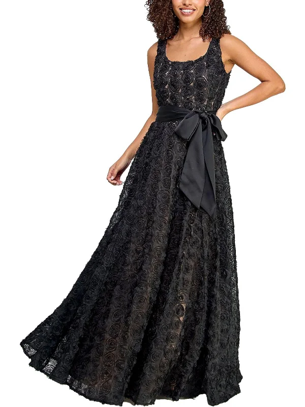 Juniors Womens Rosette Sleeveless Evening Dress Tunics Velvet soft