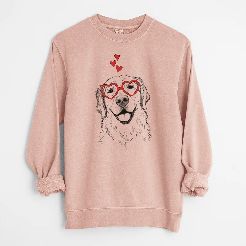 Valentine Griffin the Golden Retriever - Unisex Pigment Dyed Crew Sweatshirt Hoodie with Raw Hem Edgy Unfinished Valentine Griffin the Golden Retriever - Unisex Pigment Dyed Crew Sweatshirt Hoodie with Raw Hem Edgy Unfinished