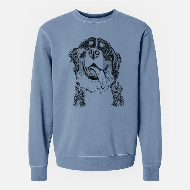 Bare Theo the Bernese Mountain Dog - Unisex Pigment Dyed Crew Sweatshirt Hoodie with Rhinestones Sparkly Elegant Bare Theo the Bernese Mountain Dog - Unisex Pigment Dyed Crew Sweatshirt Hoodie with Rhinestones Sparkly Elegant