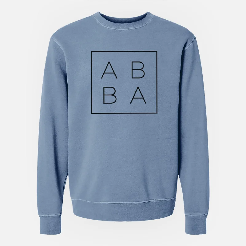 Abba Boxed - Unisex Pigment Dyed Crew Sweatshirt Hoodie with Ribbed Hem Stretchable Secure Abba Boxed - Unisex Pigment Dyed Crew Sweatshirt Hoodie with Ribbed Hem Stretchable Secure