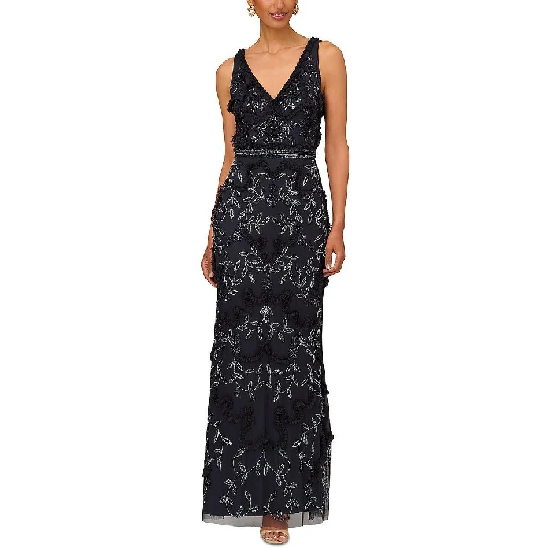 Aidan Mattox Womens Applique Mesh Evening Dress Floral Print girly