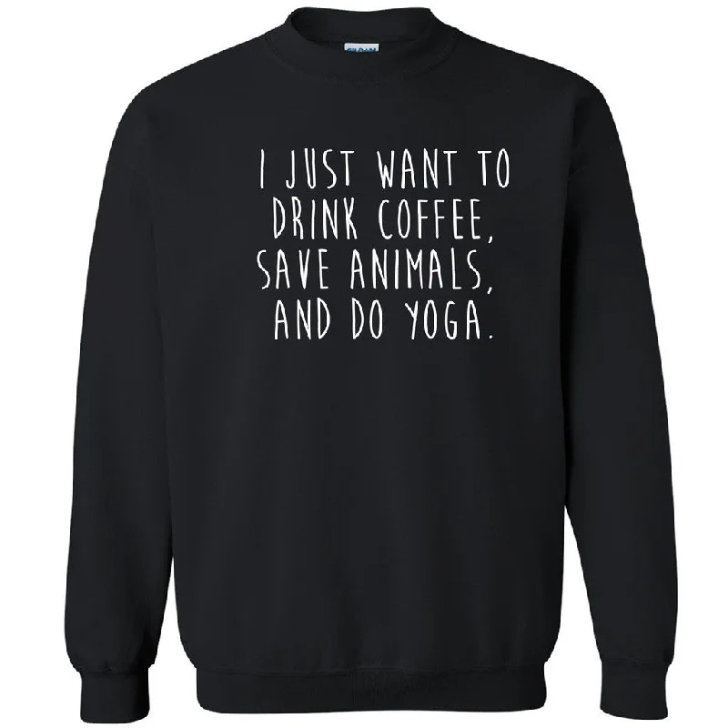 Zexpa Apparelâ„¢ Drink Coffe Save Animals Do Yoga Unisex Crewneck Namaste Lotus Sweatshirt Hoodie with Bell Sleeves Flared Feminine Zexpa Apparelâ„¢ Drink Coffe Save Animals Do Yoga Unisex Crewneck Namaste Lotus Sweatshirt Hoodie with Bell Sleeves Flared Feminine