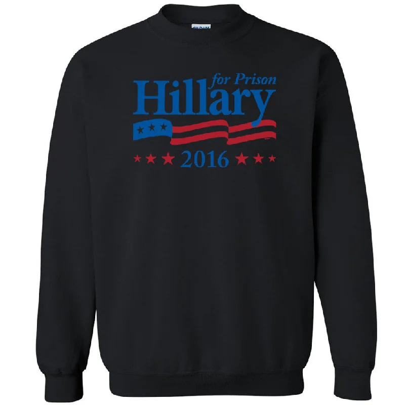 Zexpa Apparelâ„¢ Hillary for Prison 2016 Unisex Crewneck Elections Vote America Sweatshirt Hoodie with Hem Embroidery Detailed Premium Zexpa Apparelâ„¢ Hillary for Prison 2016 Unisex Crewneck Elections Vote America Sweatshirt Hoodie with Hem Embroidery Detailed Premium