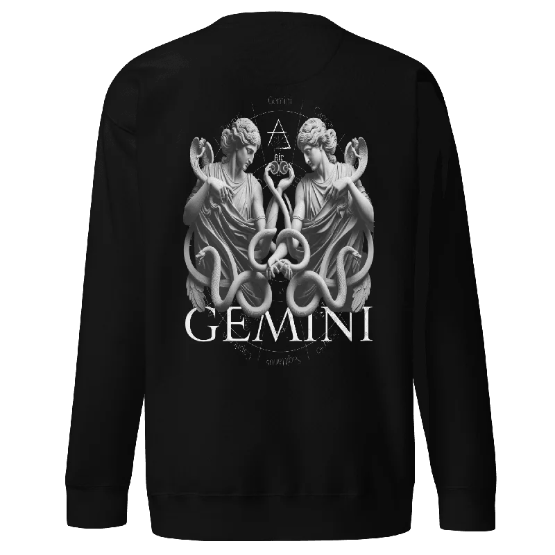 Deadpan Couture "Gemini" Unisex Premium Sweatshirt Hoodie with Button Classic Timeless Deadpan Couture "Gemini" Unisex Premium Sweatshirt Hoodie with Button Classic Timeless