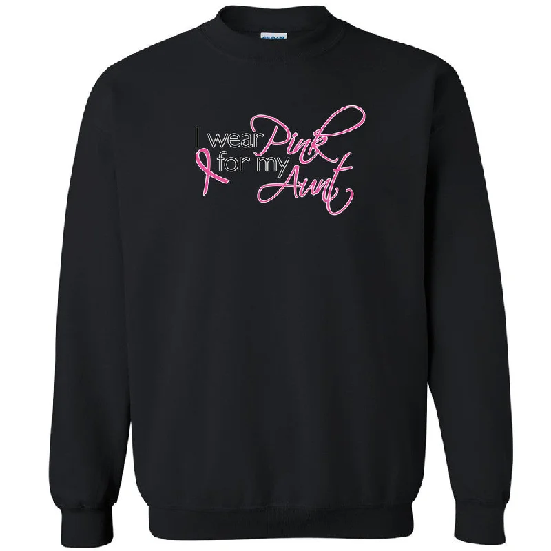 Zexpa Apparelâ„¢ I Wear Pink For My Aunt Unisex Crewneck Breast Cancer Awareness Sweatshirt Hoodie with Belted Waist Structured Tailored Zexpa Apparelâ„¢ I Wear Pink For My Aunt Unisex Crewneck Breast Cancer Awareness Sweatshirt Hoodie with Belted Waist Structured Tailored