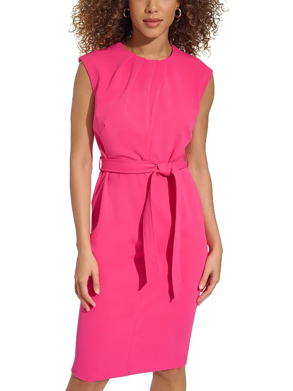 Womens Side Tie Office Sheath Dress Tunics Canvas sturdy