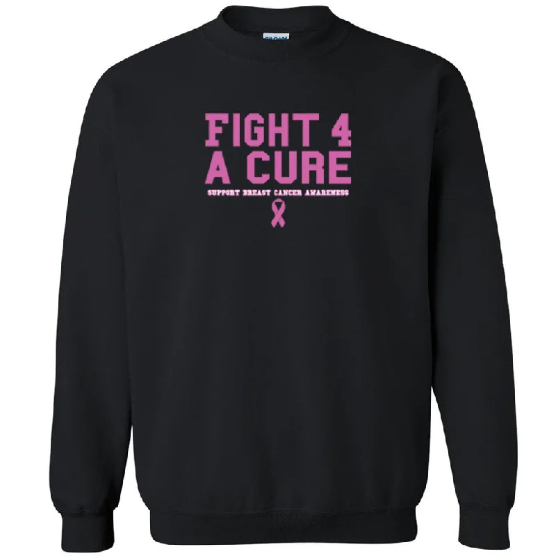 Zexpa Apparelâ„¢ Fight 4 Cure Unisex Crewneck Breast Cancer Awareness Month Run Sweatshirt Hoodie with Metallic Shiny Futuristic Zexpa Apparelâ„¢ Fight 4 Cure Unisex Crewneck Breast Cancer Awareness Month Run Sweatshirt Hoodie with Metallic Shiny Futuristic