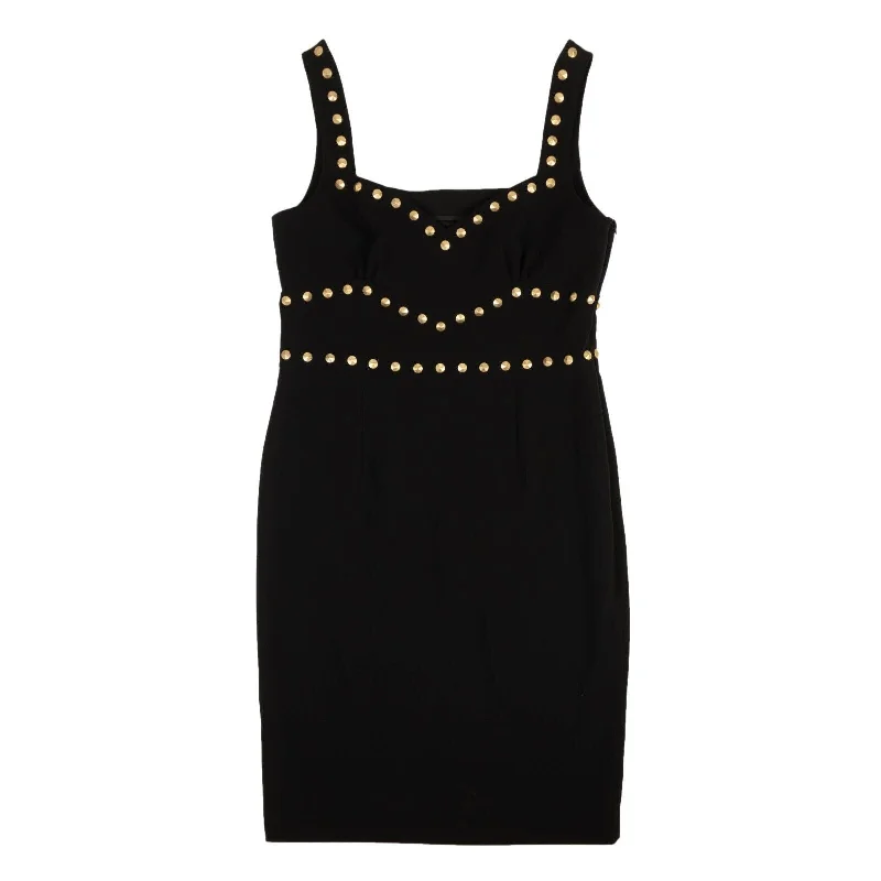 Black Gold Stud Accent Sweatheart Dress Tunics Office stylish