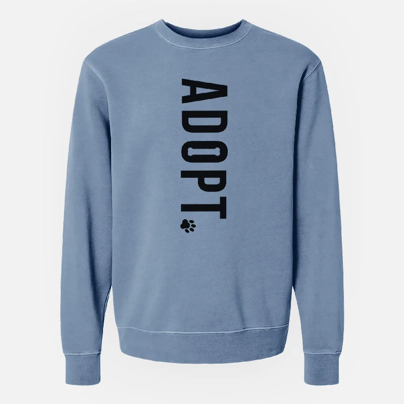 Adopt. - Unisex Pigment Dyed Crew Sweatshirt Oversized Hoodie Comfort Casual