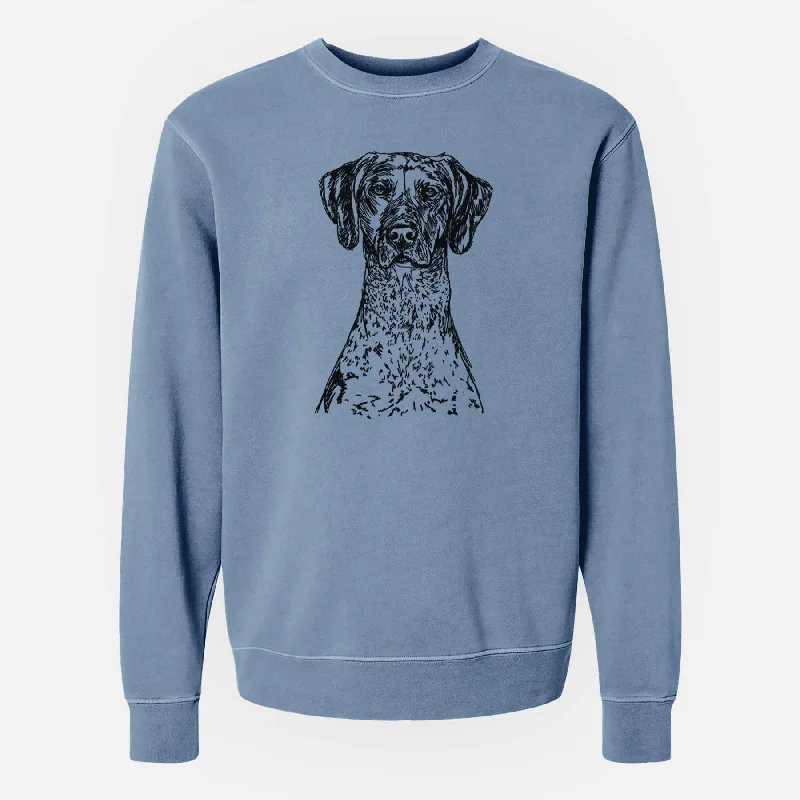 Doodled German Shorthaired Pointer the - Unisex Pigment Dyed Crew Sweatshirt Hoodie with Button Placket Classic Preppy Doodled German Shorthaired Pointer the - Unisex Pigment Dyed Crew Sweatshirt Hoodie with Button Placket Classic Preppy