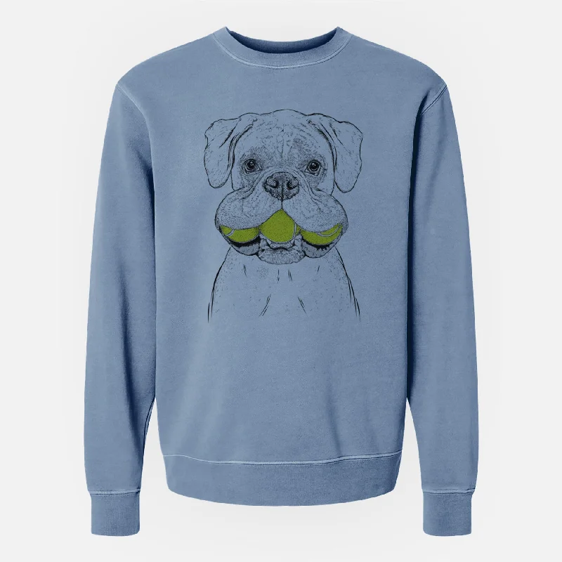 Bare Seamus the Boxer - Unisex Pigment Dyed Crew Sweatshirt Hoodie with Set-In Sleeves Structured Classic Bare Seamus the Boxer - Unisex Pigment Dyed Crew Sweatshirt Hoodie with Set-In Sleeves Structured Classic