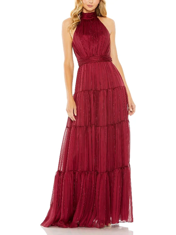 Womens Chiffon Metallic Evening Dress Tunics Luxurious premium