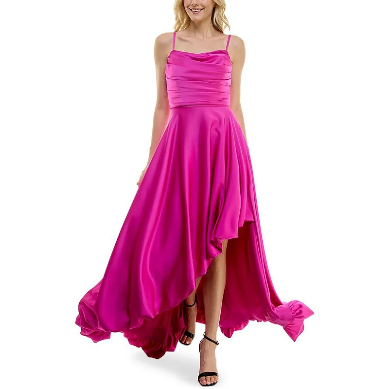 Womens Asymmetric Polyester Evening Dress Turtleneck Warm Winter