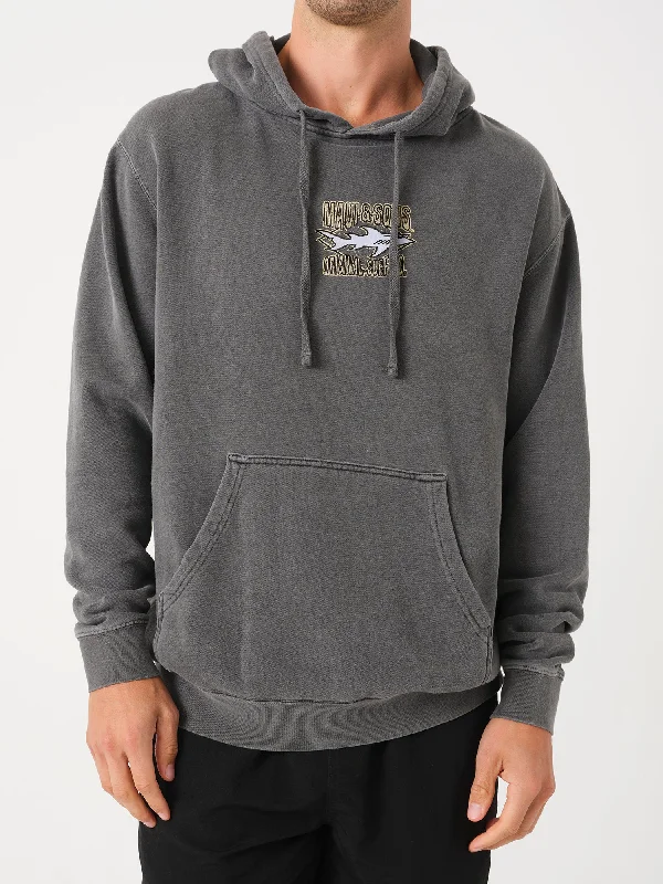 Shark Surf Co Hoodie in Black Hoodie with Drawstring Waist Adjustable Fitted