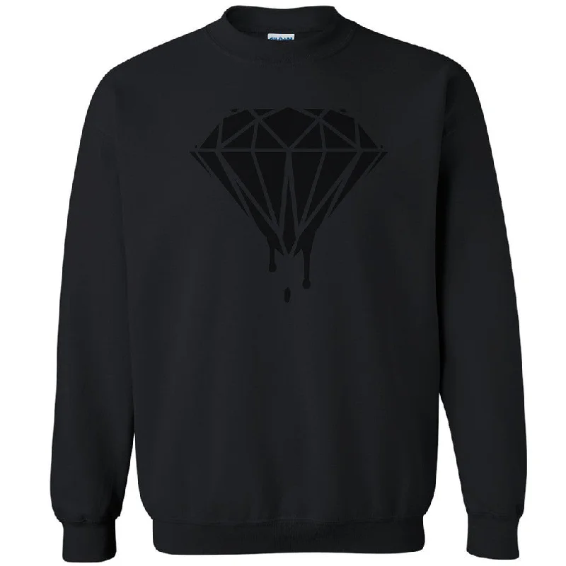 Zexpa Apparelâ„¢ Black Diamond Dripping Melting Bleeding Unisex Crewneck Dope Sweatshirt Hoodie with Hem Raw Edge Edgy Unfinished Zexpa Apparelâ„¢ Black Diamond Dripping Melting Bleeding Unisex Crewneck Dope Sweatshirt Hoodie with Hem Raw Edge Edgy Unfinished