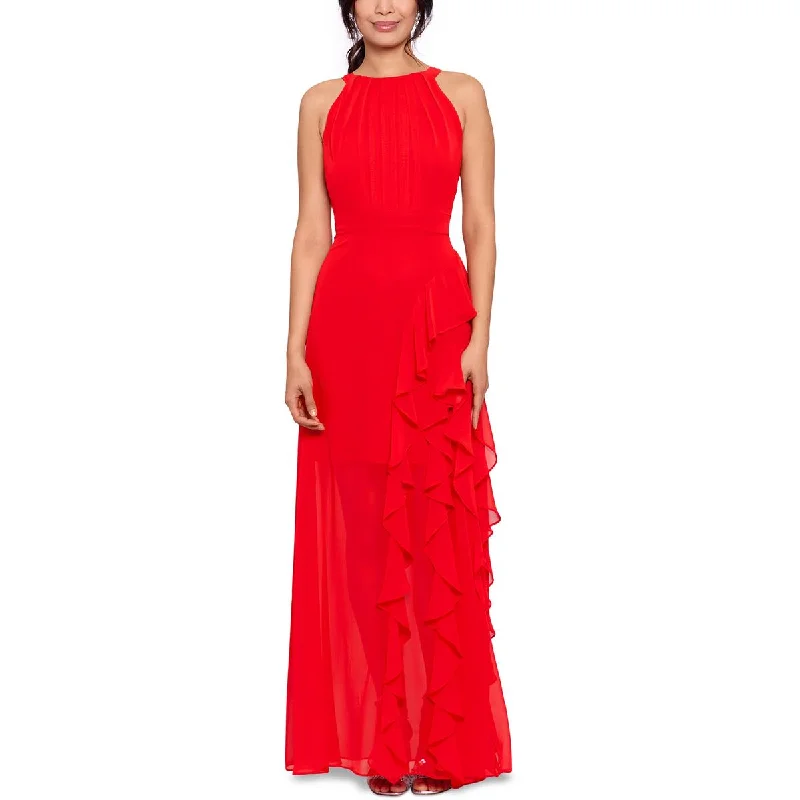 B&A by Betsy and Adam Womens Ruffled Evening Dress Tunics Wedding white