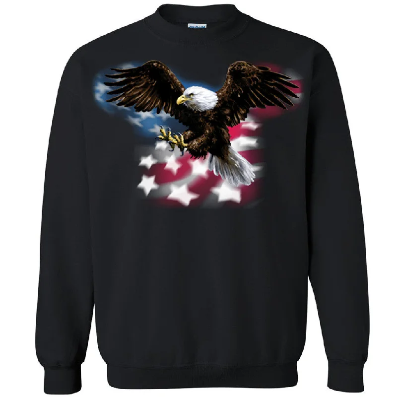 Zexpa Apparelâ„¢ Flying American Eagle Unisex Crewneck Patriotic 4th Fourth Of July Sweatshirt Hoodie with Stripes Bold Sporty Zexpa Apparelâ„¢ Flying American Eagle Unisex Crewneck Patriotic 4th Fourth Of July Sweatshirt Hoodie with Stripes Bold Sporty