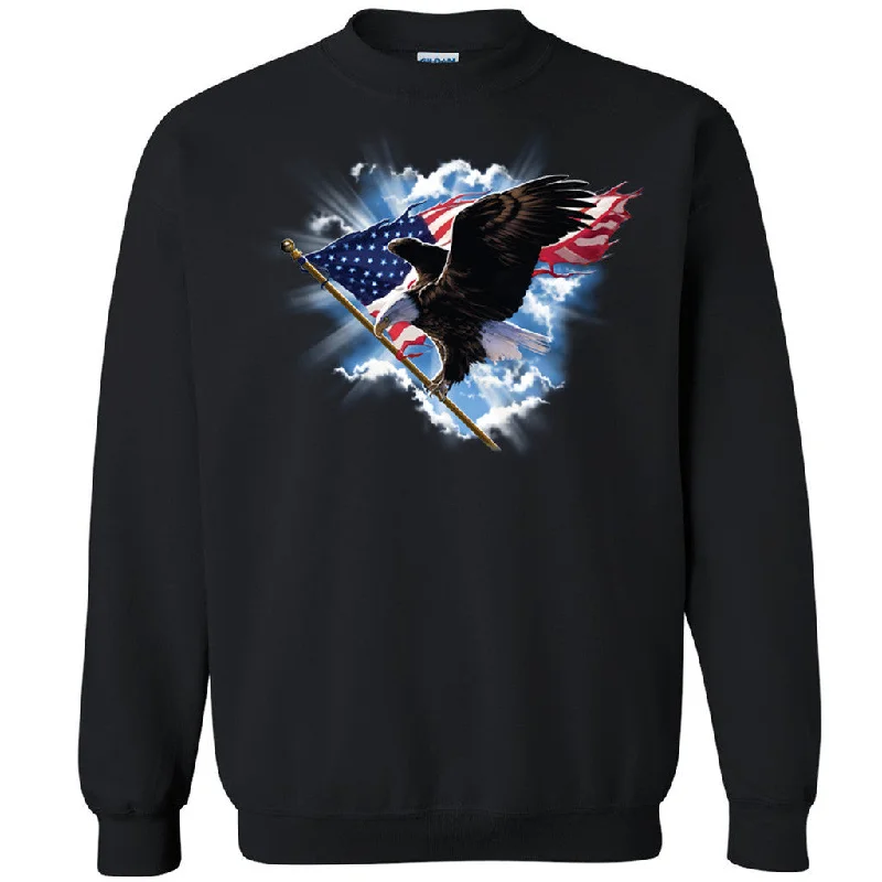 Zexpa Apparelâ„¢ Flying Patriotic Bald Eagle Unisex Crewneck 4th Of July Sweatshirt Hoodie with Pattern Geometric Abstract Zexpa Apparelâ„¢ Flying Patriotic Bald Eagle Unisex Crewneck 4th Of July Sweatshirt Hoodie with Pattern Geometric Abstract
