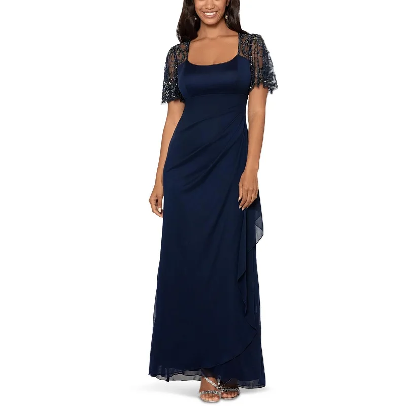 Womens Ruffled Embellished Evening Dress Tunics Cozy soft