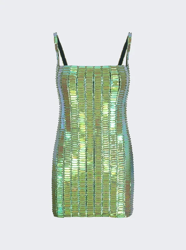 The Attico Embellished Rue Dress GREEN Tunics Canvas sturdy