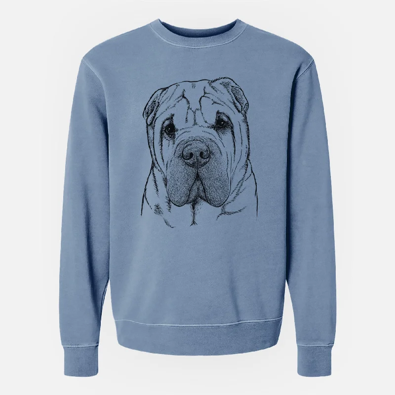 Bare Lilly the Shar Pei - Unisex Pigment Dyed Crew Sweatshirt Hoodie with Cropped Fit Short Trendy Bare Lilly the Shar Pei - Unisex Pigment Dyed Crew Sweatshirt Hoodie with Cropped Fit Short Trendy