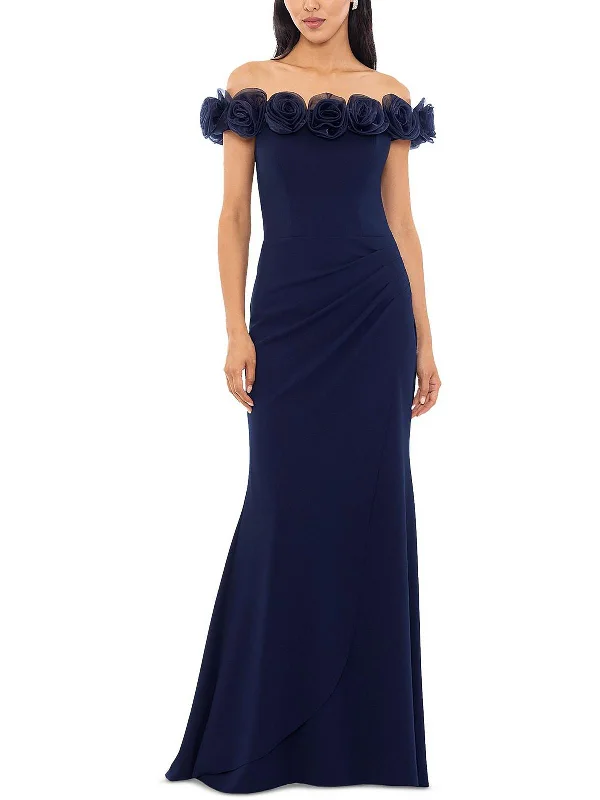 Womens Off-The-Shoulder Floral Evening Dress Tunics Ceremony elegant