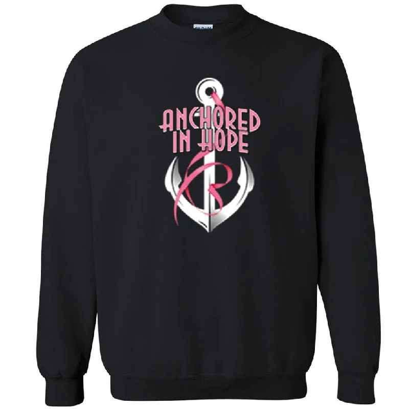 Zexpa Apparelâ„¢ Anchored in Hope Unisex Crewneck Breast Cancer Awareness Month Sweatshirt Hoodie with Ribbed Hem Stretchable Secure Zexpa Apparelâ„¢ Anchored in Hope Unisex Crewneck Breast Cancer Awareness Month Sweatshirt Hoodie with Ribbed Hem Stretchable Secure