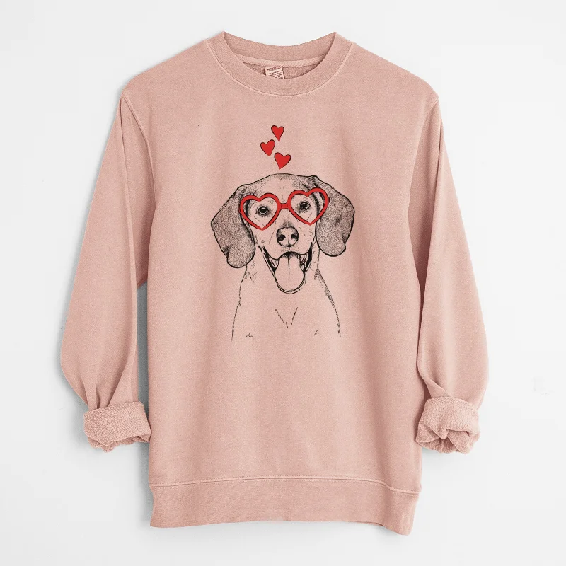 Valentine Trooper the Hound Mix - Unisex Pigment Dyed Crew Sweatshirt Hoodie with Lining Warm Insulated Valentine Trooper the Hound Mix - Unisex Pigment Dyed Crew Sweatshirt Hoodie with Lining Warm Insulated