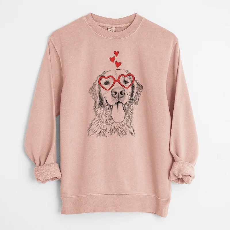 Valentine Oliver Tredup the Golden Retriever - Unisex Pigment Dyed Crew Sweatshirt Hoodie with Hood Adjustable Protection Valentine Oliver Tredup the Golden Retriever - Unisex Pigment Dyed Crew Sweatshirt Hoodie with Hood Adjustable Protection