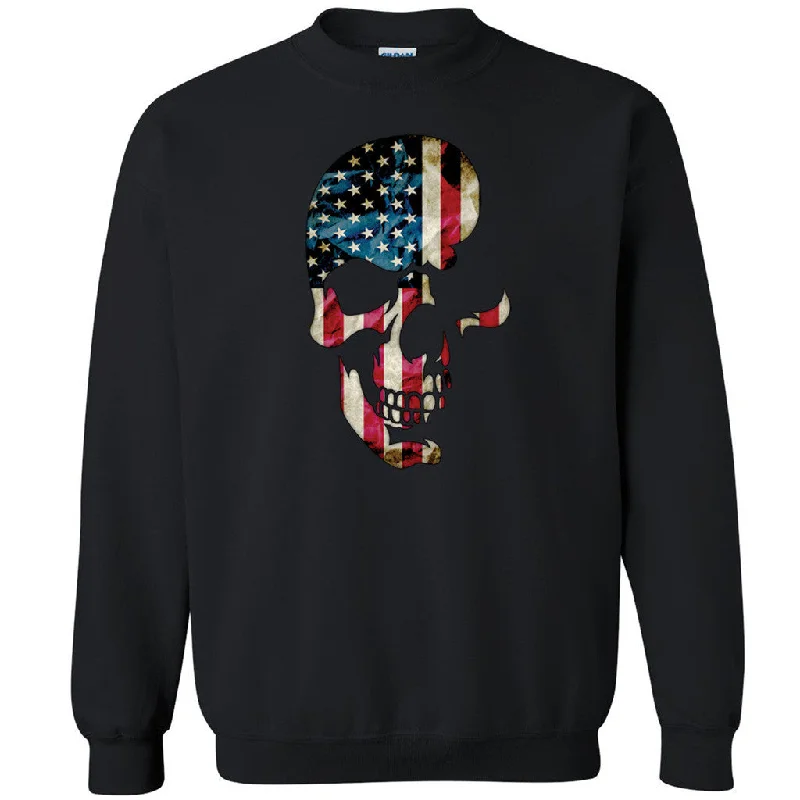 Zexpa Apparelâ„¢ Half Skull USA Flag Unisex Crewneck Patriotic 4th Fourth Of July Sweatshirt Hooded Sweatshirt Casual Wear Street Style Zexpa Apparelâ„¢ Half Skull USA Flag Unisex Crewneck Patriotic 4th Fourth Of July Sweatshirt Hooded Sweatshirt Casual Wear Street Style
