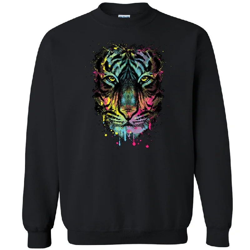 Zexpa Apparelâ„¢ Colored Tiger Dripping Bleeding Unisex Crewneck Cool Party Lion Sweatshirt Hoodie with Belted Waist Structured Tailored Zexpa Apparelâ„¢ Colored Tiger Dripping Bleeding Unisex Crewneck Cool Party Lion Sweatshirt Hoodie with Belted Waist Structured Tailored