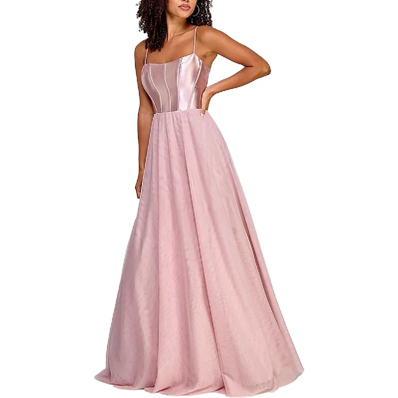 City Studio Womens Juniors Corset Seamed Lace Back Evening Dress Tunics Chic elegant