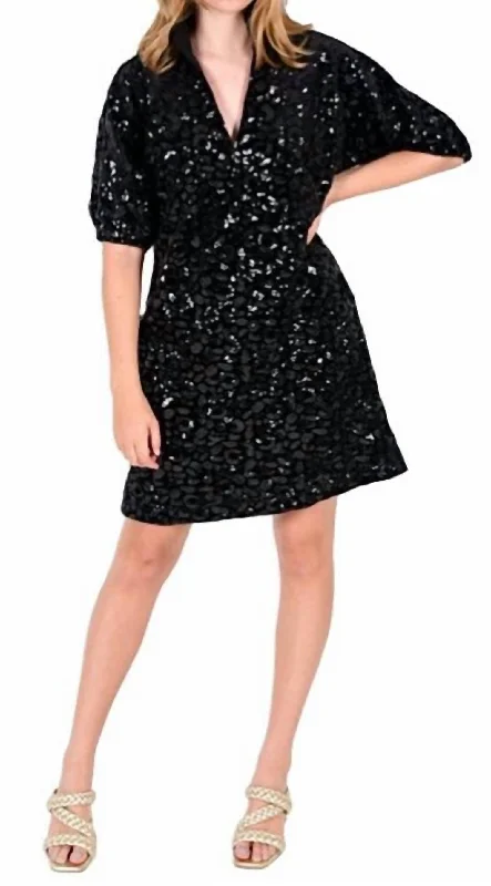 Poppy Sequin Velvet Dress In Black Tunics Plaid country