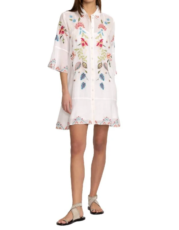 Emika Tiered Flounce Dress In Wht Tunics Bestseller popular