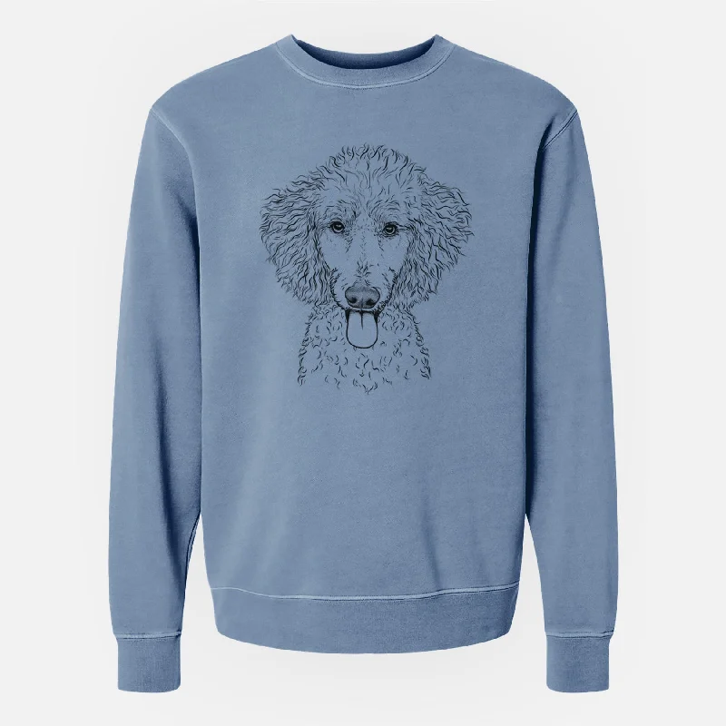 Bare Henry the White Standard Poodle - Unisex Pigment Dyed Crew Sweatshirt Hoodie with Gradient Ombre Colorful Bare Henry the White Standard Poodle - Unisex Pigment Dyed Crew Sweatshirt Hoodie with Gradient Ombre Colorful