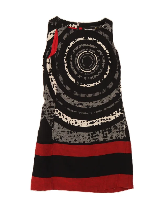 DESIGUAL Womens Graphic A-Line Dress EU 38 Medium Black Geometric empire Waist empire DESIGUAL Womens Graphic A-Line Dress EU 38 Medium Black Geometric empire Waist empire