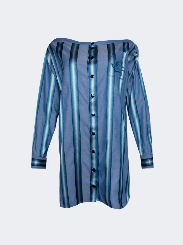 Etro Abito Dress BLUE Tunics Fleece cozy