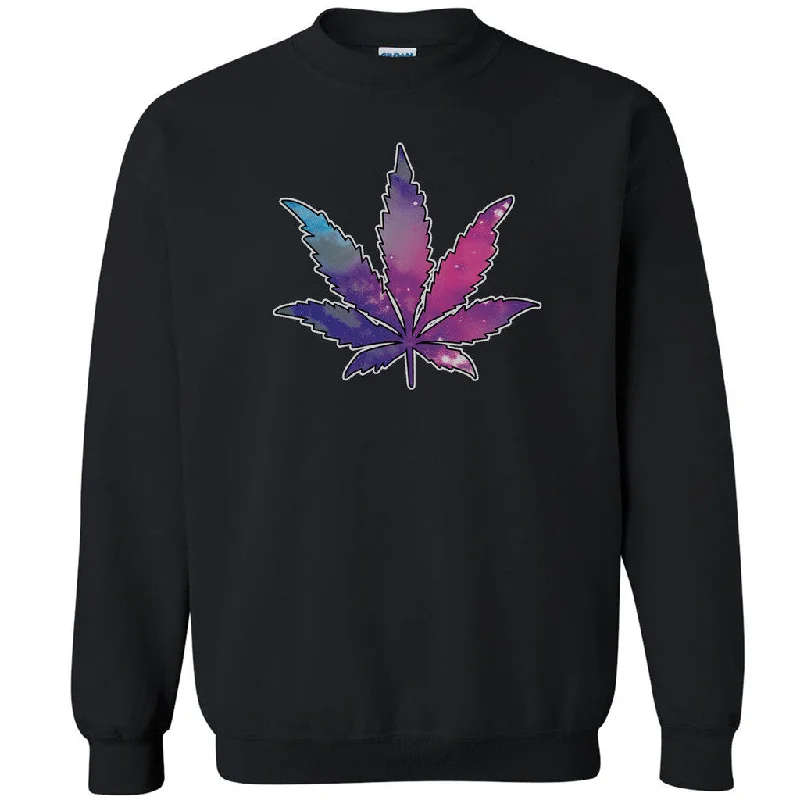 Zexpa Apparelâ„¢ Galaxy Weed Leaf Unisex Crewneck Marijuana Leaf Weed Smokers Sweatshirt Hoodie with Embroidery Detailed Premium Zexpa Apparelâ„¢ Galaxy Weed Leaf Unisex Crewneck Marijuana Leaf Weed Smokers Sweatshirt Hoodie with Embroidery Detailed Premium