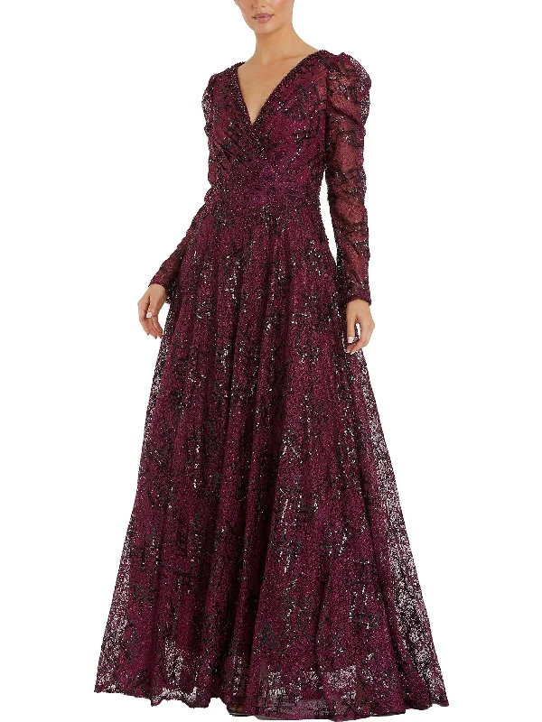 Womens Lace Embellished Evening Dress Tunics Luxurious high-end